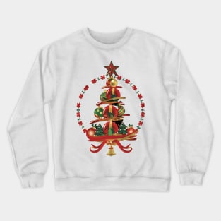 christmas tree holly and berries Crewneck Sweatshirt